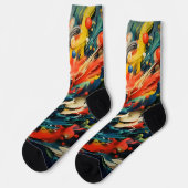 Abstrakte Rainbow Splash Rhapsody Art Socken (Linkes Detail)