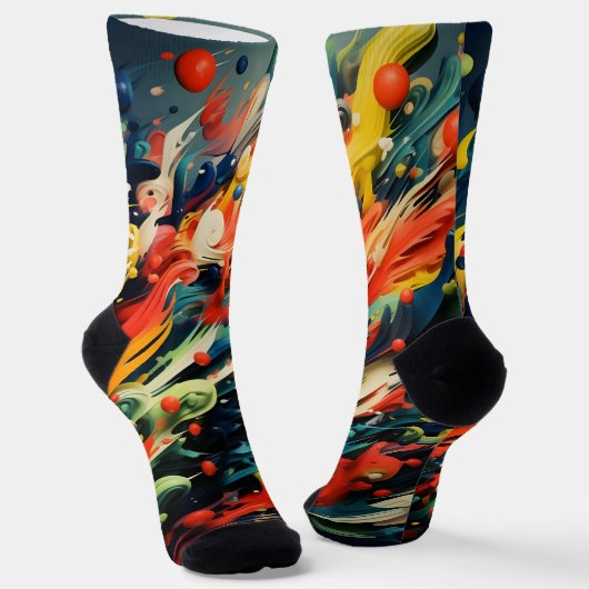 Abstrakte Rainbow Splash Rhapsody Art Socken (Gewinkelt)