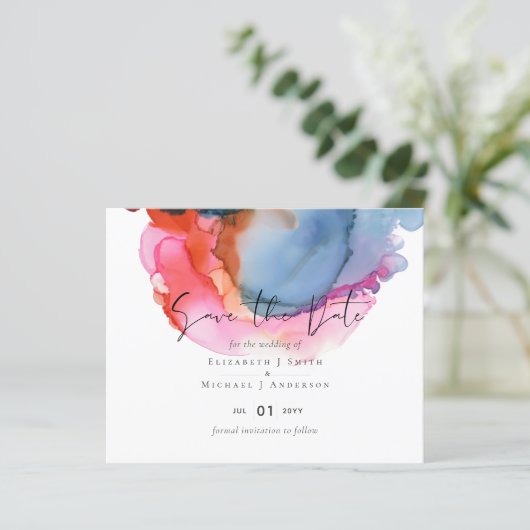 ABSTRAKTE Rainbow-Wasserfarbenhochzeit (Stehend Vorderseite)