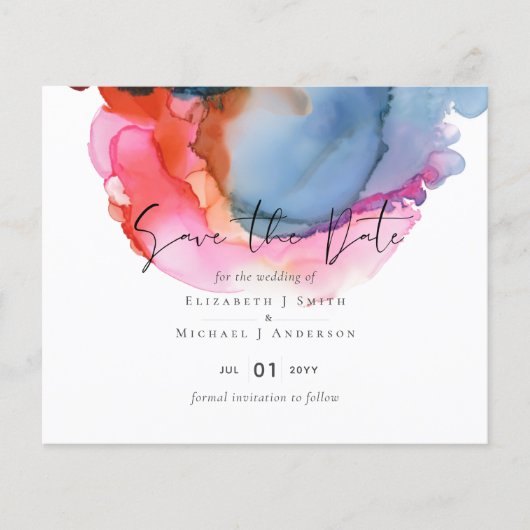 ABSTRAKTE Rainbow-Wasserfarbenhochzeit (Vorderseite)