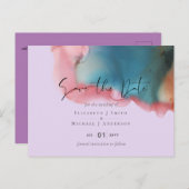 ABSTRAKTE Rainbow-Wasserfarbenhochzeit Postkarte (Vorne/Hinten)