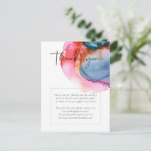 ABSTRAKTE Rainbow-Wasserfarbenhochzeit Postkarte (Stehend Vorderseite)