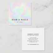 Abstrakte Rainbow-Wirbel Haarstylist & Nail Tech Quadratische Visitenkarte (Vorne/Hinten)