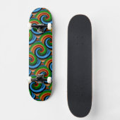 Abstrakte Rainbow-Wirbel Skateboard (Vorderseite)