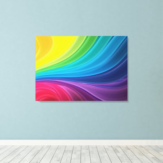 Abstrakte Rainbow Wrapped Canvas Print Leinwanddruck (Insitu (Holzboden))
