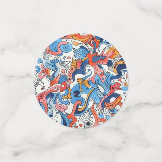 Abstrakte Random Hand gezeichnet Doodles Konfetti (Klein Vorderseite)