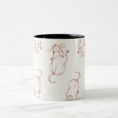 Abstrakte Rattenlinie Arbeits-Tasse Zweifarbige Tasse (Mittel)