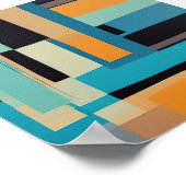 Abstrakte Rechtecke, blau und orange Poster (Ecke)