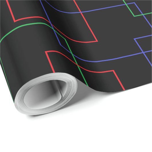 Abstrakte Rechtecke mit den roten grünen Quadraten Geschenkpapier (Rolleneckpunkt)