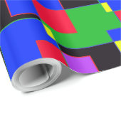 Abstrakte Rechtecke mit den roten grünen Quadraten Geschenkpapier (Rolleneckpunkt)