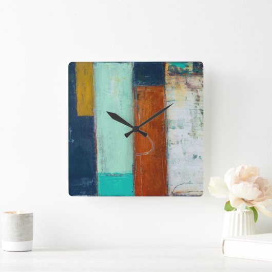 Abstrakte Rechtecke Quadratische Wanduhr (Zuhause)