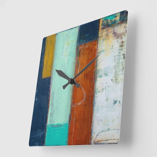 Abstrakte Rechtecke Quadratische Wanduhr (Winkel)