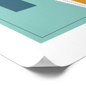 Abstrakte Rechtecke Türkisgrüne Mitte Jahrhundert Poster (Ecke)