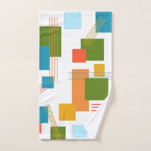 Abstrakte Rechtecke und Linien Badhandtuch Set (Handtuch)