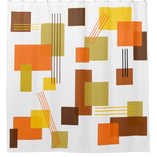 Abstrakte Rechtecke und Linien Duschvorhang (Vorderseite)
