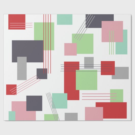 Abstrakte Rechtecke und Linien Geschenkpapier (Flach)