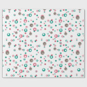 Abstrakte Red Green Gold Circles Moderne Weihnacht Geschenkpapier (Flach)