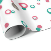 Abstrakte Red Green Gold Circles Moderne Weihnacht Geschenkpapier (Rolleneckpunkt)