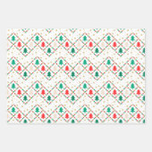 Abstrakte Red Green Gold Weihnachtsbaumkreise Geschenkpapier Set (Vorderseite 2)