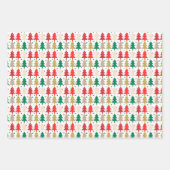 Abstrakte Red Green Gold Weihnachtsbaumkreise Geschenkpapier Set (Vorderseite)