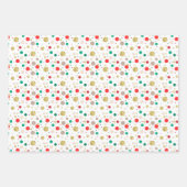 Abstrakte Red Green Gold Weihnachtsbaumkreise Geschenkpapier Set (Vorderseite 3)