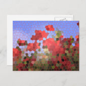 Abstrakte Red Poppies Blue Sky aus gefestigtem Gla Postkarte (Vorne/Hinten)