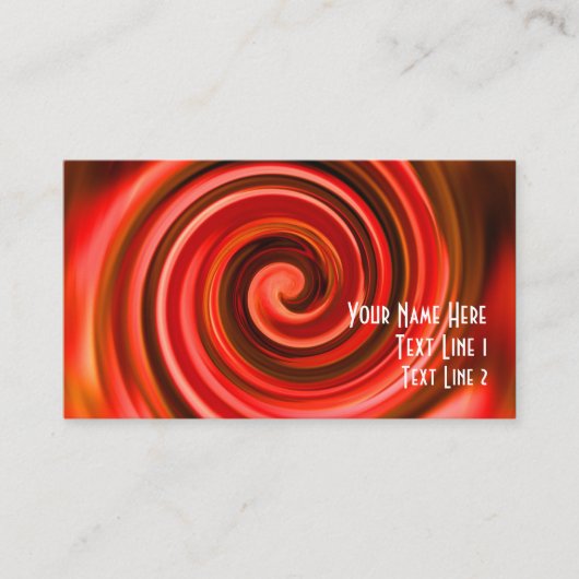 Abstrakte Red Yellow Wirbel Business Card Visitenkarte (Vorderseite)