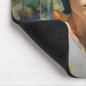 Abstrakte Redhead Girl Mousepad (Ecke)