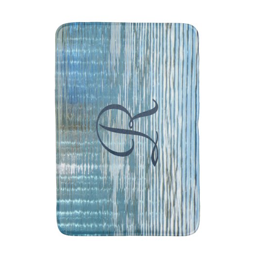 Abstrakte Reflektion Mit Monogramm Initialpush Badematte (Vorderseite Vertikal)