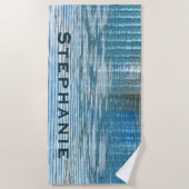 Abstrakte Reflektion mit Name blau Strandtuch (Vorderseite)