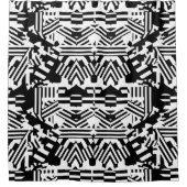 Abstrakte Reflektionen: Linien, Kuben und Monochro Duschvorhang (Vorderseite)