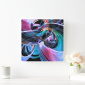 Abstrakte Reflektoren Quadratische Wanduhr (Zuhause)