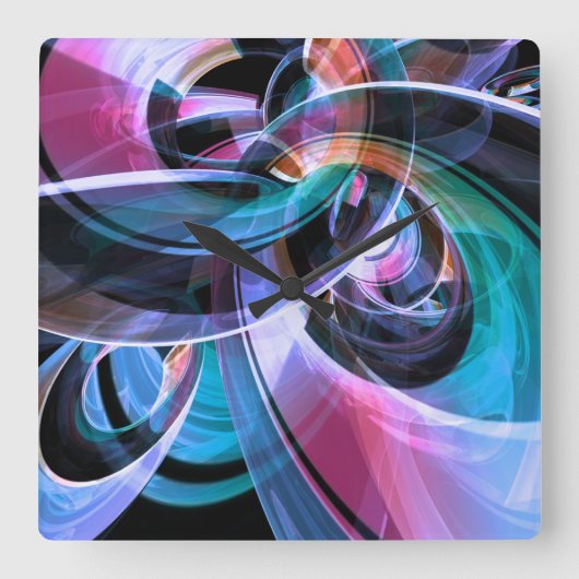 Abstrakte Reflektoren Quadratische Wanduhr (Vorderseite)