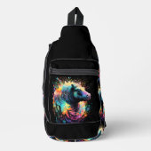 Abstrakte Reflexionen: Das gemalte Nilpferd, Crossbody Bag (Vorderseite)