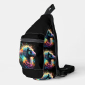 Abstrakte Reflexionen: Das gemalte Nilpferd, Crossbody Bag (Rechte Ecke)