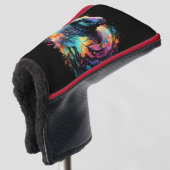 Abstrakte Reflexionen: Nilpferd Farbsplash, Golf Headcover (3/4 Vorderseite)