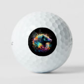 Abstrakte Reflexionen: Nilpferd Farbsplash, Golfball (Vorderseite)