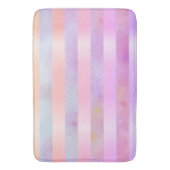 Abstrakte Regenbogen-Blume Streifen in Wasserfarbe Badematte (Vorderseite Vertikal)