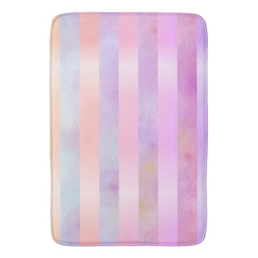 Abstrakte Regenbogen-Blume Streifen in Wasserfarbe Badematte (Vorderseite Vertikal)