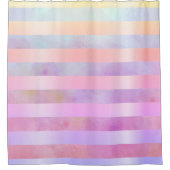 Abstrakte Regenbogen-Blume Streifen in Wasserfarbe Duschvorhang (Vorderseite)