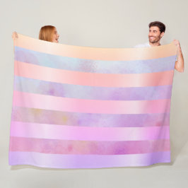 Abstrakte Regenbogen-Blume Streifen in Wasserfarbe Fleecedecke