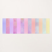 Abstrakte Regenbogen-Blume Streifen in Wasserfarbe Yogamatte (Rückseite (Horizontal))