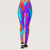 Abstrakte Regenbogen-Farbpinselstrich-Malpattern Leggings (Rückseite)
