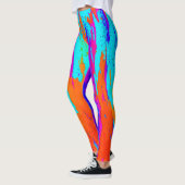 Abstrakte Regenbogen-Farbpinselstrich-Malpattern Leggings (Links)