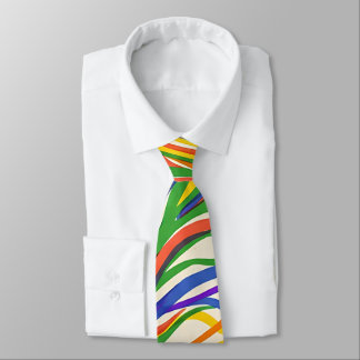Abstrakte Regenbogen-Fluss-Delta-Bänder-Halstuch Krawatte