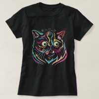 Abstrakte Regenbogen-Linienkunst Katzen-Gesicht