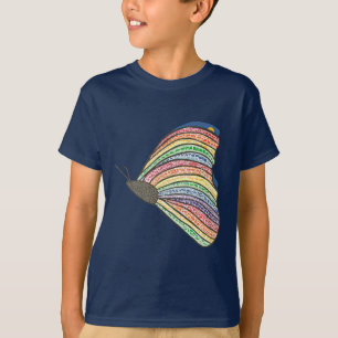 Abstrakte Regenbogen-Mosaikschmetterlingshemden T-Shirt