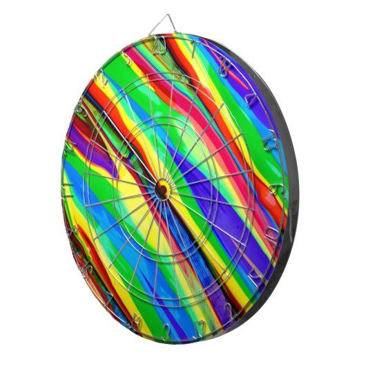 Abstrakte Regenbogenfarbe Dartscheibe (Vorderseite rechts)