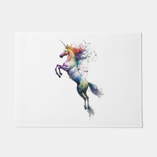 Abstrakte Regenbogenfarbe eines Einhorns Fußmatte (Vorderseite)