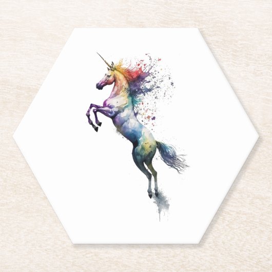 Abstrakte Regenbogenfarbe eines Einhorns Untersetzer (Vorderseite)